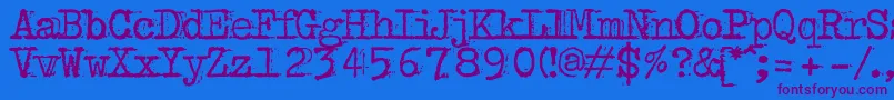 BulkyrefuseTypeNormal Font – Purple Fonts on Blue Background