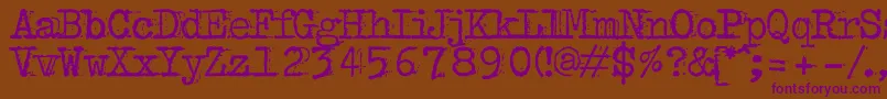 BulkyrefuseTypeNormal Font – Purple Fonts on Brown Background