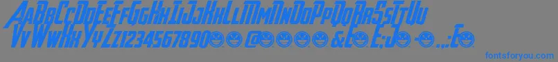 Fonte Avengeance – fontes azuis em um fundo cinza