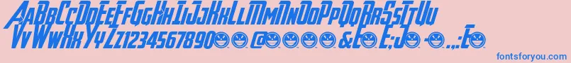 Avengeance Font – Blue Fonts on Pink Background