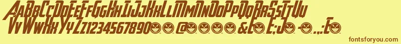 Avengeance Font – Brown Fonts on Yellow Background
