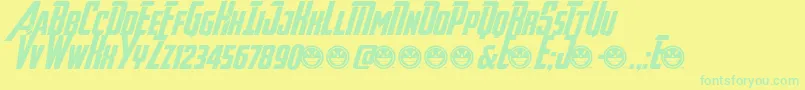 Шрифт Avengeance – зелёные шрифты на жёлтом фоне