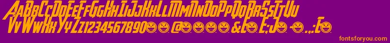 Więcej informacji o czcionce Avengeance Czcionka Avengeance – pomarańczowe czcionki na fioletowym tle