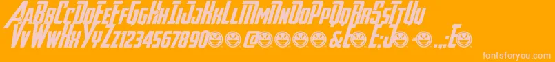 Avengeance-Schriftart – Rosa Schriften auf orangefarbenem Hintergrund