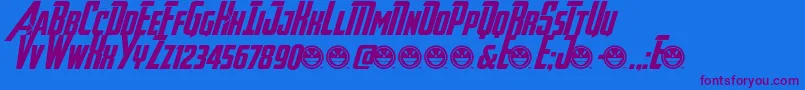Avengeance Font – Purple Fonts on Blue Background