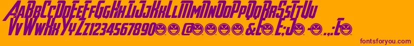 Avengeance Font – Purple Fonts on Orange Background