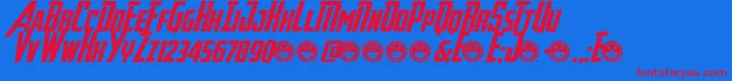 Fonte Avengeance – fontes vermelhas em um fundo azul