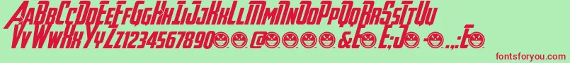 Avengeance Font – Red Fonts on Green Background