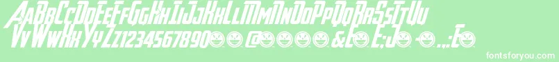 Avengeance Font – White Fonts on Green Background