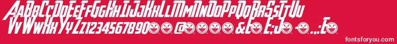 Avengeance Font – White Fonts on Red Background
