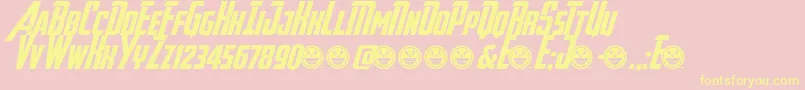Avengeance Font – Yellow Fonts on Pink Background