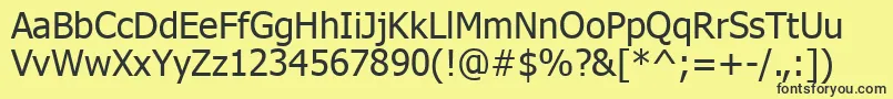 TahomaKoi8 Font – Black Fonts on Yellow Background