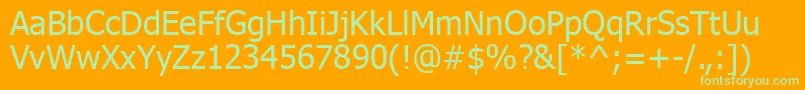 TahomaKoi8 Font – Green Fonts on Orange Background