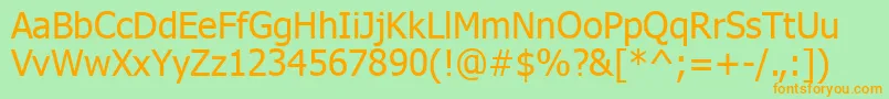 TahomaKoi8 Font – Orange Fonts on Green Background