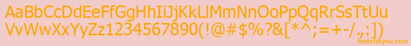 TahomaKoi8 Font – Orange Fonts on Pink Background