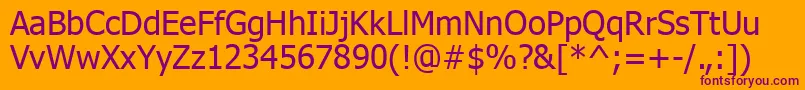 TahomaKoi8 Font – Purple Fonts on Orange Background