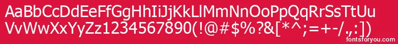 TahomaKoi8 Font – White Fonts on Red Background
