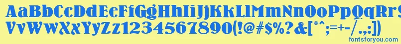 Wooden ffy Font – Blue Fonts on Yellow Background