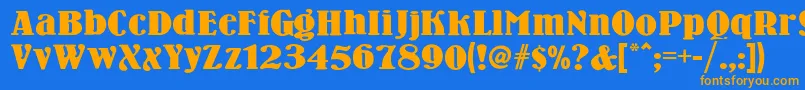 Wooden ffy Font – Orange Fonts on Blue Background