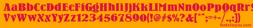Wooden ffy Font – Red Fonts on Orange Background