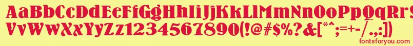 Wooden ffy Font – Red Fonts on Yellow Background