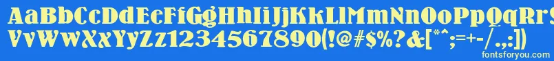 Wooden ffy Font – Yellow Fonts on Blue Background