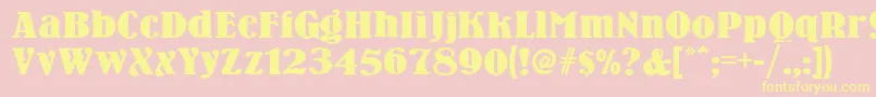 Wooden ffy Font – Yellow Fonts on Pink Background