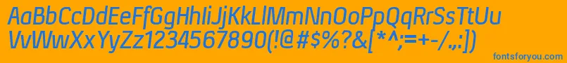 XenusbItalic Font – Blue Fonts on Orange Background