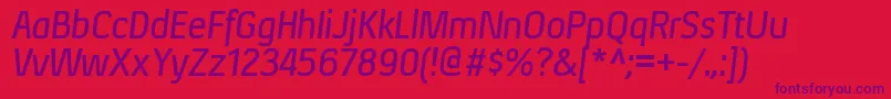 XenusbItalic Font – Purple Fonts on Red Background