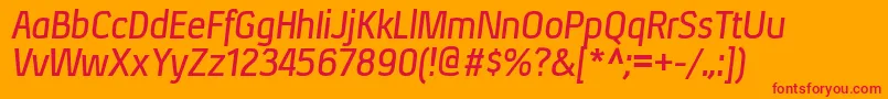 XenusbItalic Font – Red Fonts on Orange Background