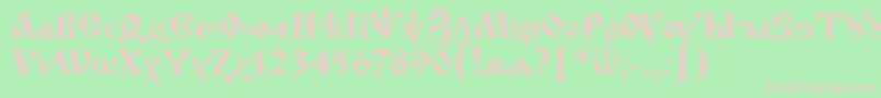 UkrainianIzhitsa Font – Pink Fonts on Green Background