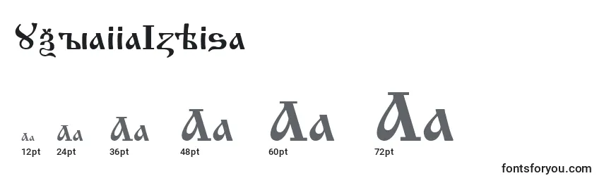 UkrainianIzhitsa Font Sizes