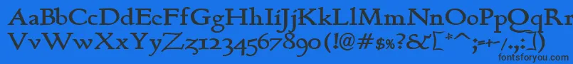 Шрифт BerthB – чёрные шрифты на синем фоне