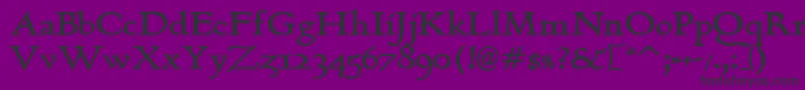 BerthB-Schriftart – Schwarze Schriften auf violettem Hintergrund