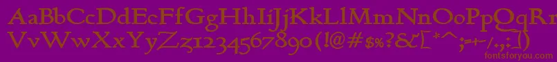 BerthB Font – Brown Fonts on Purple Background