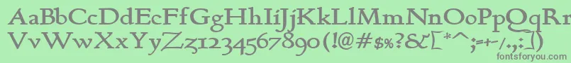 フォントBerthB – 緑の背景に灰色の文字