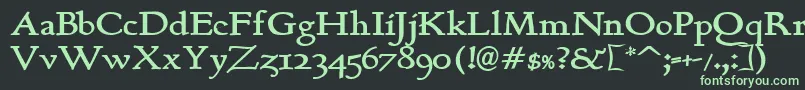 フォントBerthB – 黒い背景に緑の文字