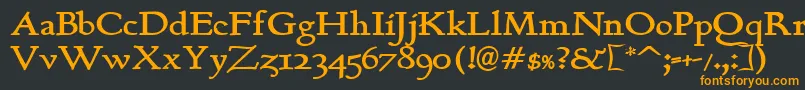 フォントBerthB – 黒い背景にオレンジの文字