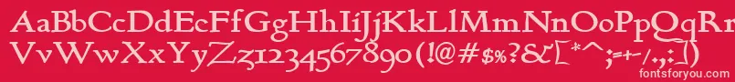 BerthB Font – Pink Fonts on Red Background
