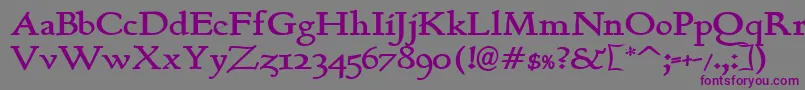BerthB Font – Purple Fonts on Gray Background