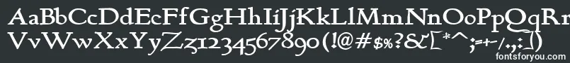 BerthB-fontti – valkoiset fontit mustalla taustalla