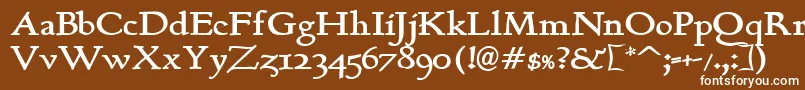 フォントBerthB – 茶色の背景に白い文字