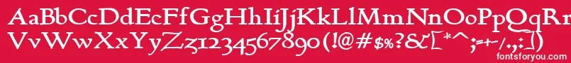 BerthB Font – White Fonts on Red Background