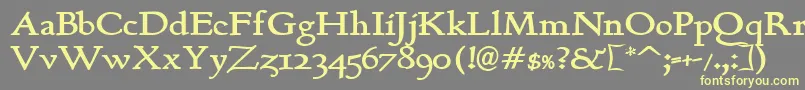 BerthB Font – Yellow Fonts on Gray Background