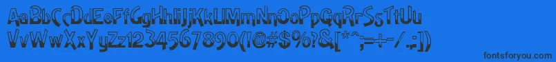 HighnoonRegular Font – Black Fonts on Blue Background