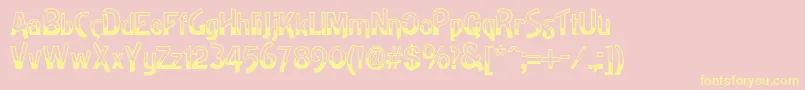 HighnoonRegular Font – Yellow Fonts on Pink Background