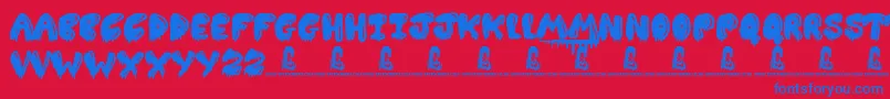 Slimed Font – Blue Fonts on Red Background