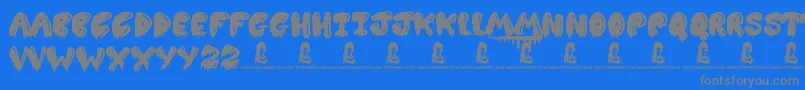 Slimed Font – Gray Fonts on Blue Background