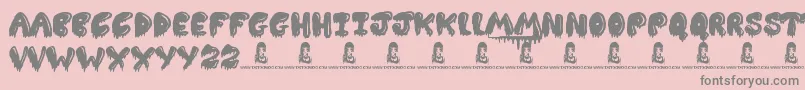Slimed Font – Gray Fonts on Pink Background