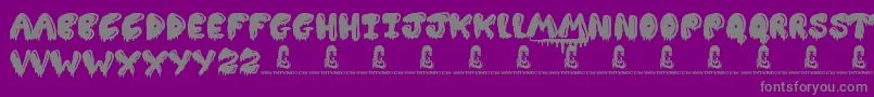 Slimed Font – Gray Fonts on Purple Background